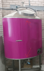 new pink brewing vessel at Hush Brewing Co