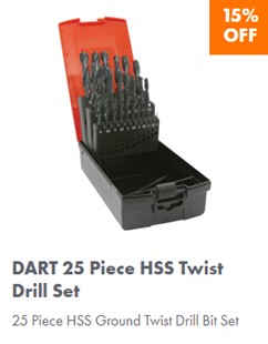 DART 25 Piece HSS Twist Drill Set