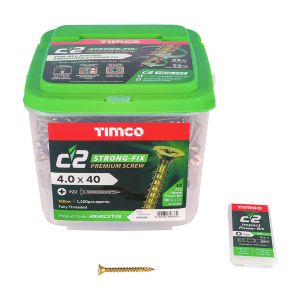Timco C2 Strong Fix Premium Screw Tubs (Driver Bit Included)