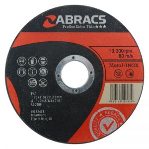 Proflex Metal Cutting Discs (tin of 10) 115mm x 1.0mm x 22mm