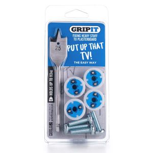GripIt 25mm Plasterboard Fixings - TV Kit