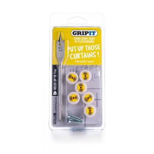 Gripit 15mm Plasterboard Fixings - Curtain Kit