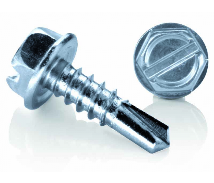 Goebel Zinc Plated Slotted Hexagon Head Self-Drilling Screw